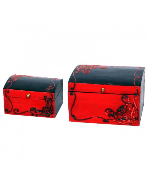 Wooden Traditional  Set of Two Boxes