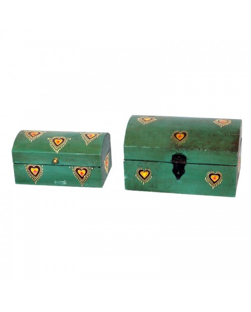 Set of Two Wooden Box With Hand Painting