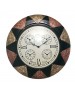 Dual Colour Metal Fitted Wooden Wall Clock