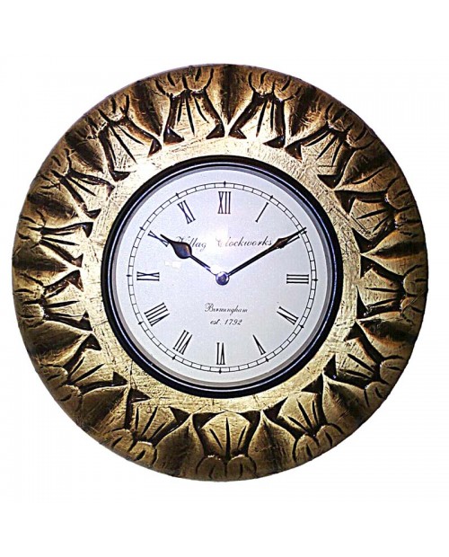 Handcrafted Wooden Round Wall Clock