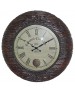 Natural Wooden Pendulam Round Wall Clock in Roman Numeric