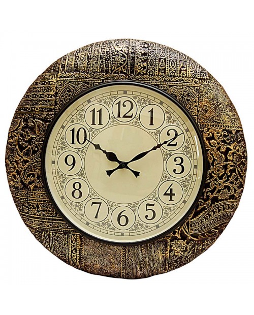 Decorative Carving Wooden Round Wall Clock