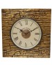 Bricks Design Square Wooden Wall Clock