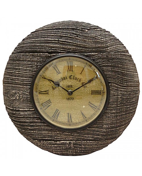 Dessert Looking Black Shaded Wooden Round Wall Clock