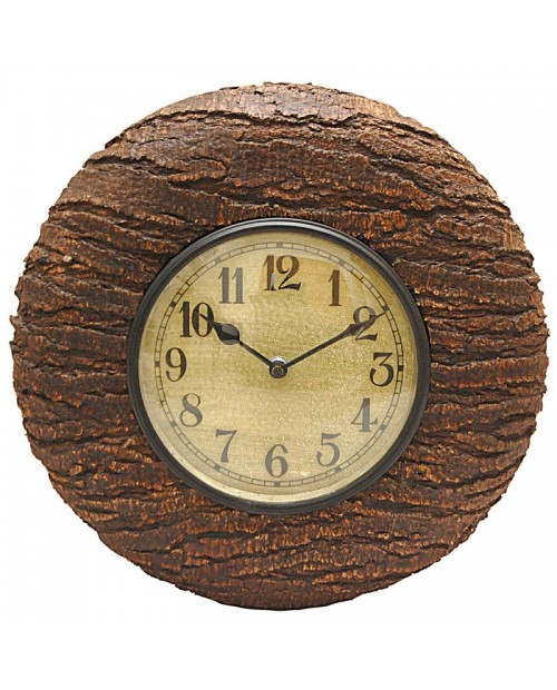 Natural Wood Look Round Wall Clock