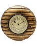 Metal Fitted Yellow Shade Wooden Round Wall Clock