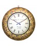 Colourful Metal Fitted Handpainted Wooden Round Wall Clock