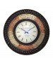 Metal Fitted Double Boundary Wooden Round Wall Clock