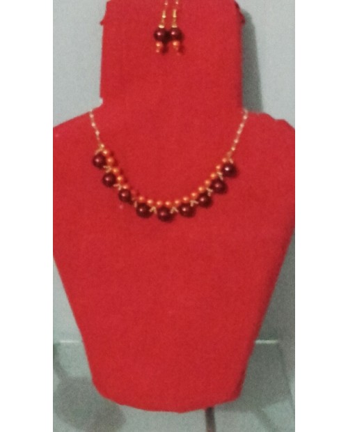 Lavish Maroon_Oange combo Beeded Ornamnet